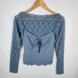 Rewind Women's Medium Long Sleeve Lace Blouse NWOT